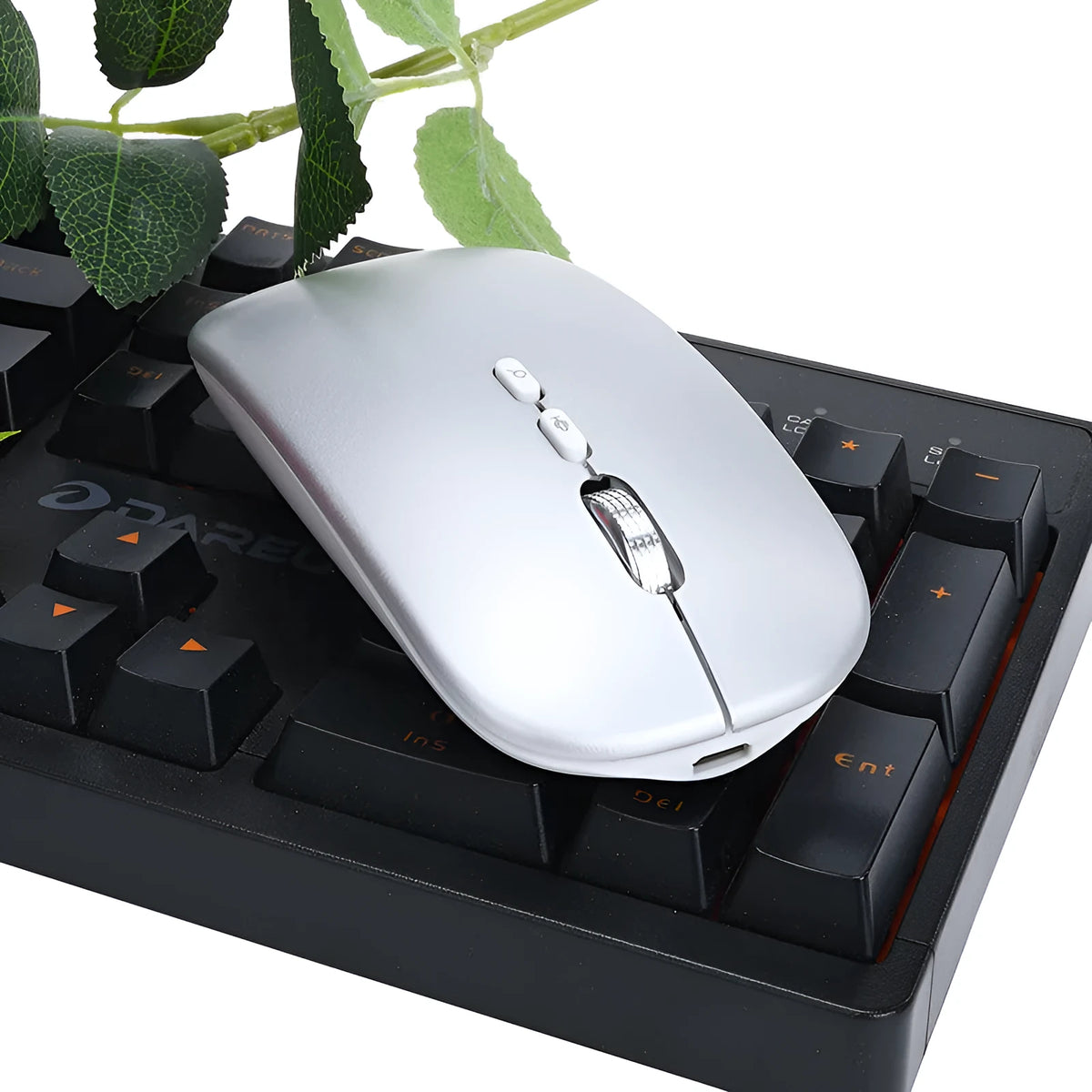 Silver wireless voice mouse with translation, 2.4GHz, 1600dpi, 112 x 60 x 26mm, wireless charging