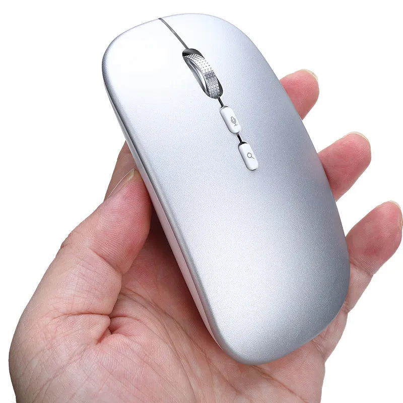 Silver wireless voice mouse with translation, 2.4GHz, 1600dpi, 112 x 60 x 26mm, wireless charging