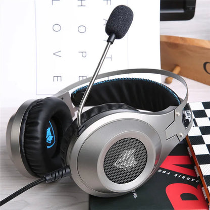 Black USB wired computer headset with microphone for PC desktop and notebook use