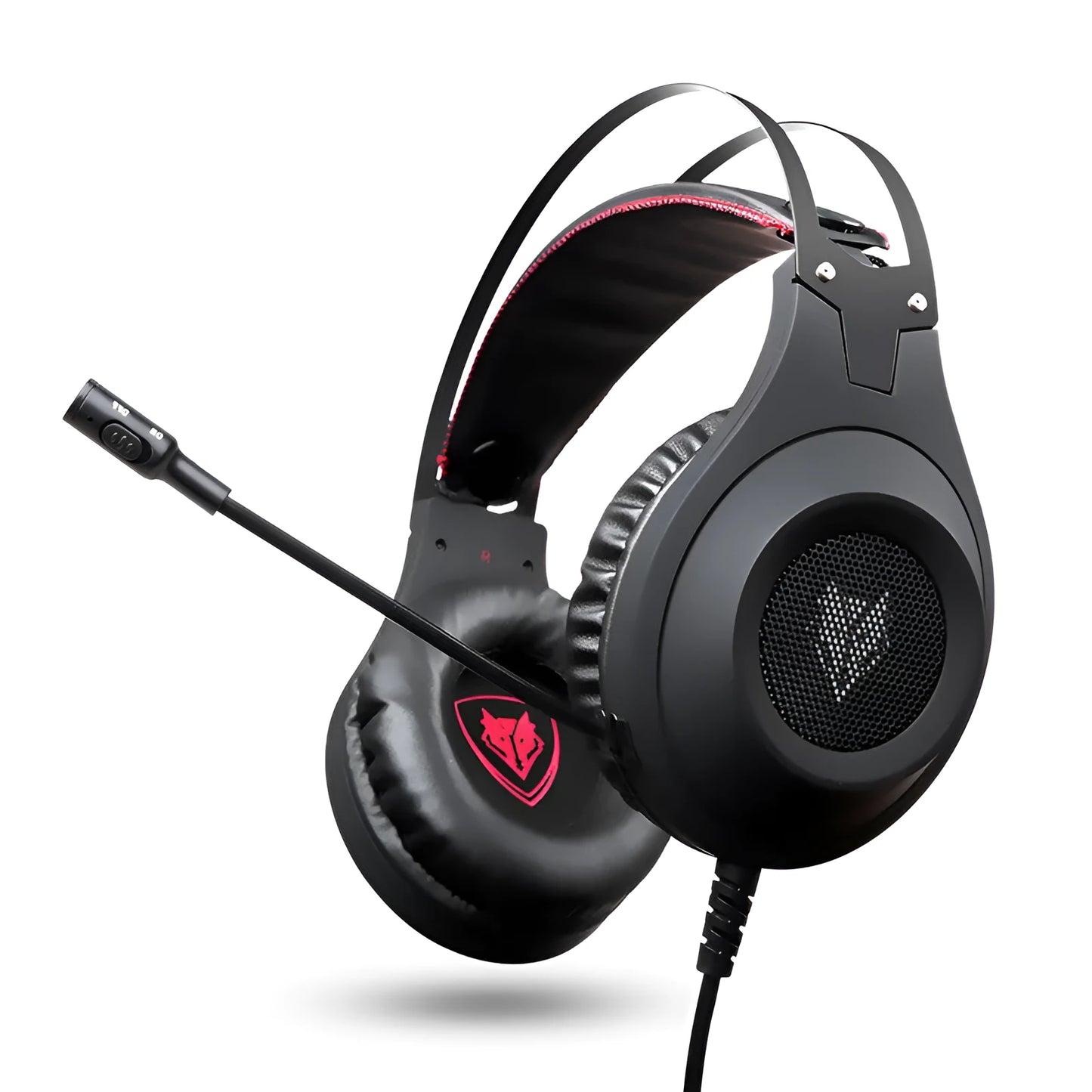 Black USB wired computer headset with microphone for PC desktop and notebook use