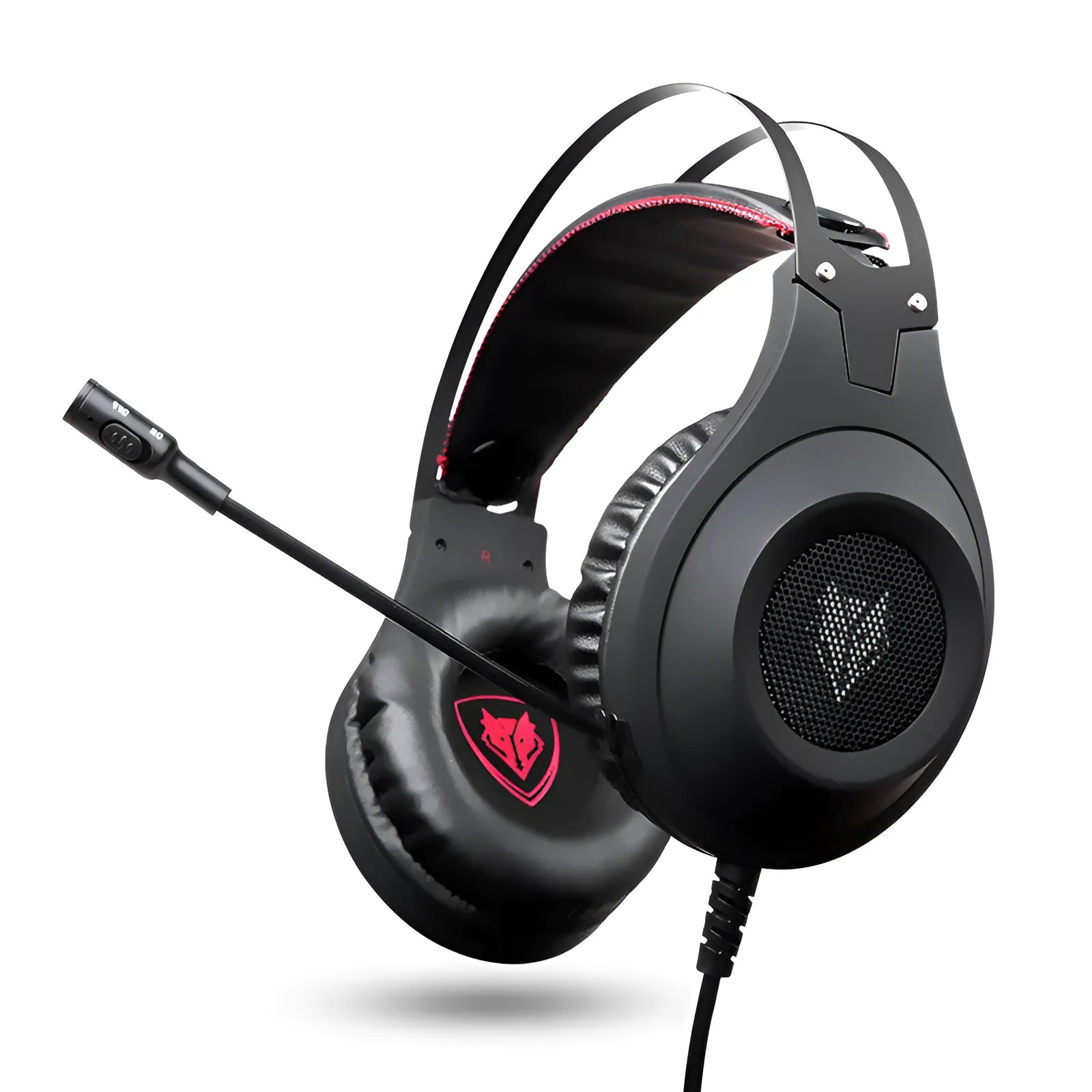 Black USB wired computer headset with microphone for PC desktop and notebook use