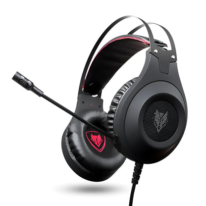 Black USB wired computer headset with microphone for PC desktop and notebook use