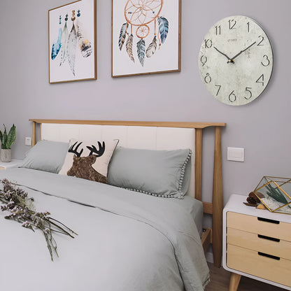 Grey European-style wall clock with single-sided design for living room