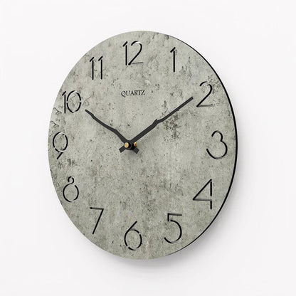 Grey European-style wall clock with single-sided design for living room