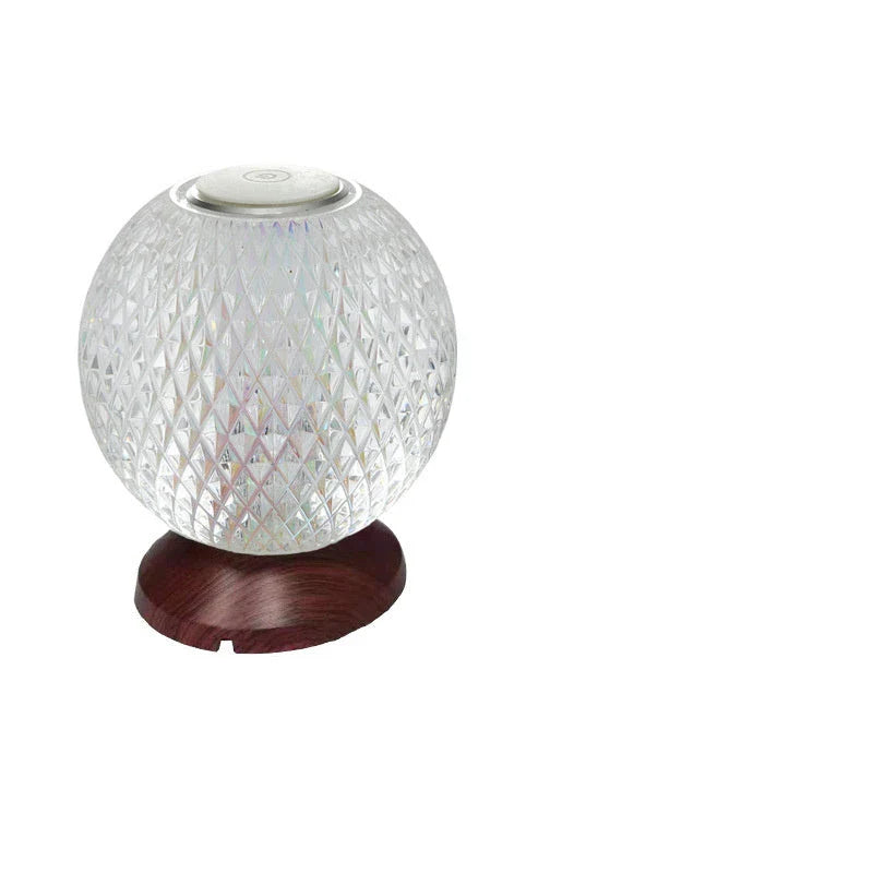 Elegant acrylic crystal bedside lamp with customisable RGB lighting and touch controls