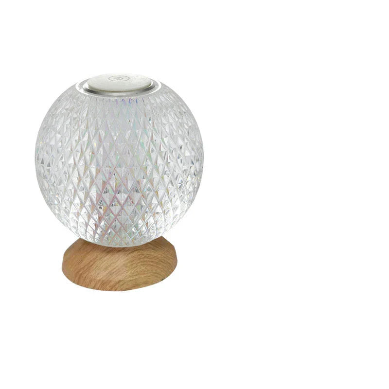 Elegant acrylic crystal bedside lamp with customisable RGB lighting and touch controls