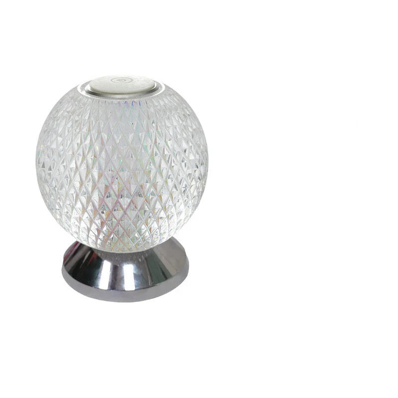 Elegant acrylic crystal bedside lamp with customisable RGB lighting and touch controls