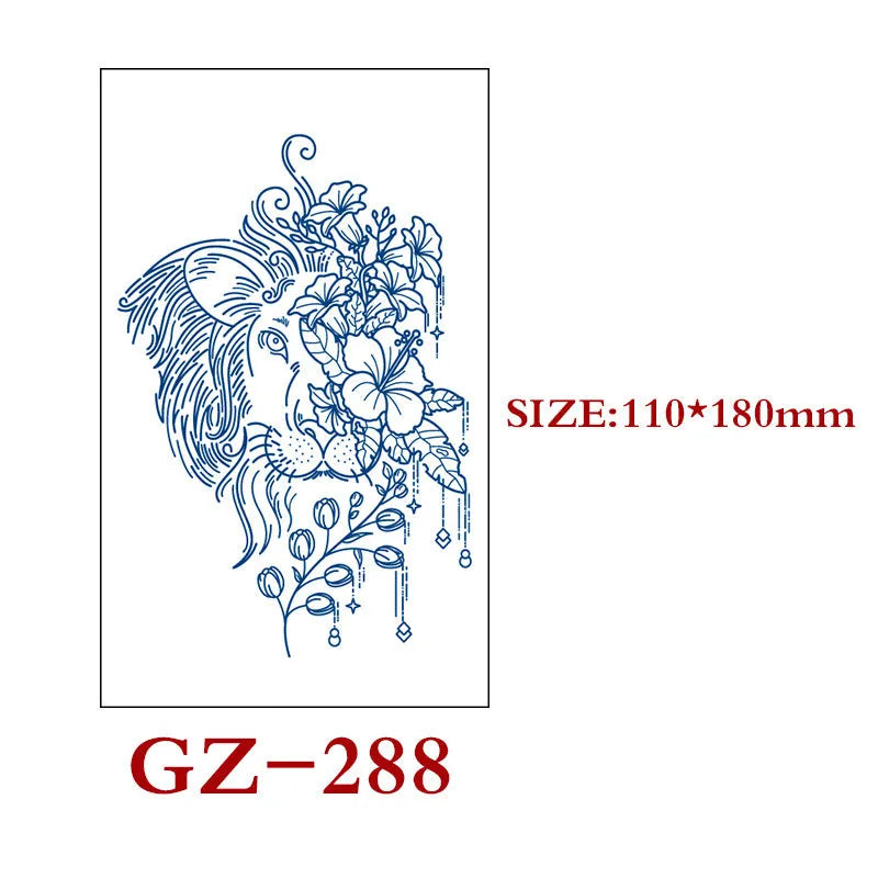 Single sheet of Juice geometric temporary tattoo stickers measuring 110mm by 180mm.