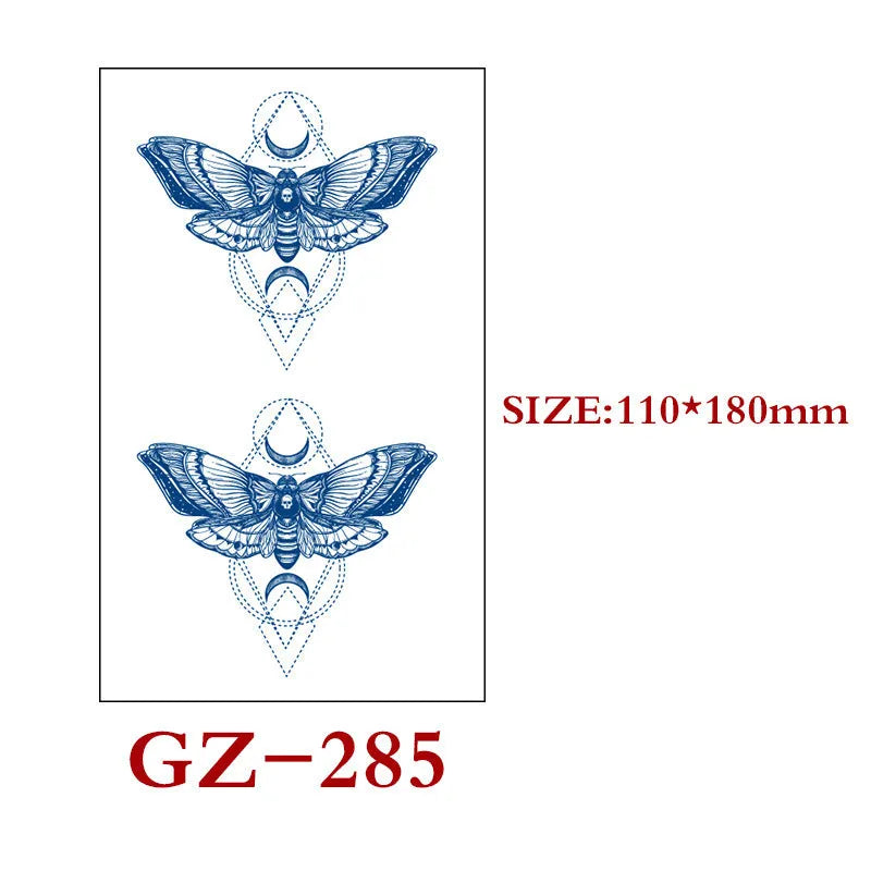 Single sheet of Juice geometric temporary tattoo stickers measuring 110mm by 180mm.