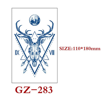 Single sheet of Juice geometric temporary tattoo stickers measuring 110mm by 180mm.
