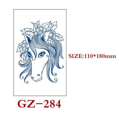 Single sheet of Juice geometric temporary tattoo stickers measuring 110mm by 180mm.
