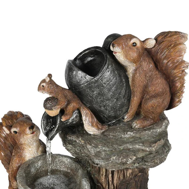 Handcrafted resin duck family garden statue ornament with rustic, natural design for outdoor and indoor home decor