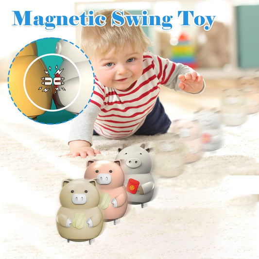 Playful electric walking animal toys with magnetic features, swinging and rotating motions to captivate children