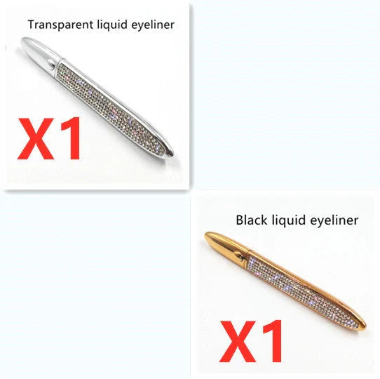 Self-adhesive false eyelashes with multicolour eyeliner for easy application and vibrant looks