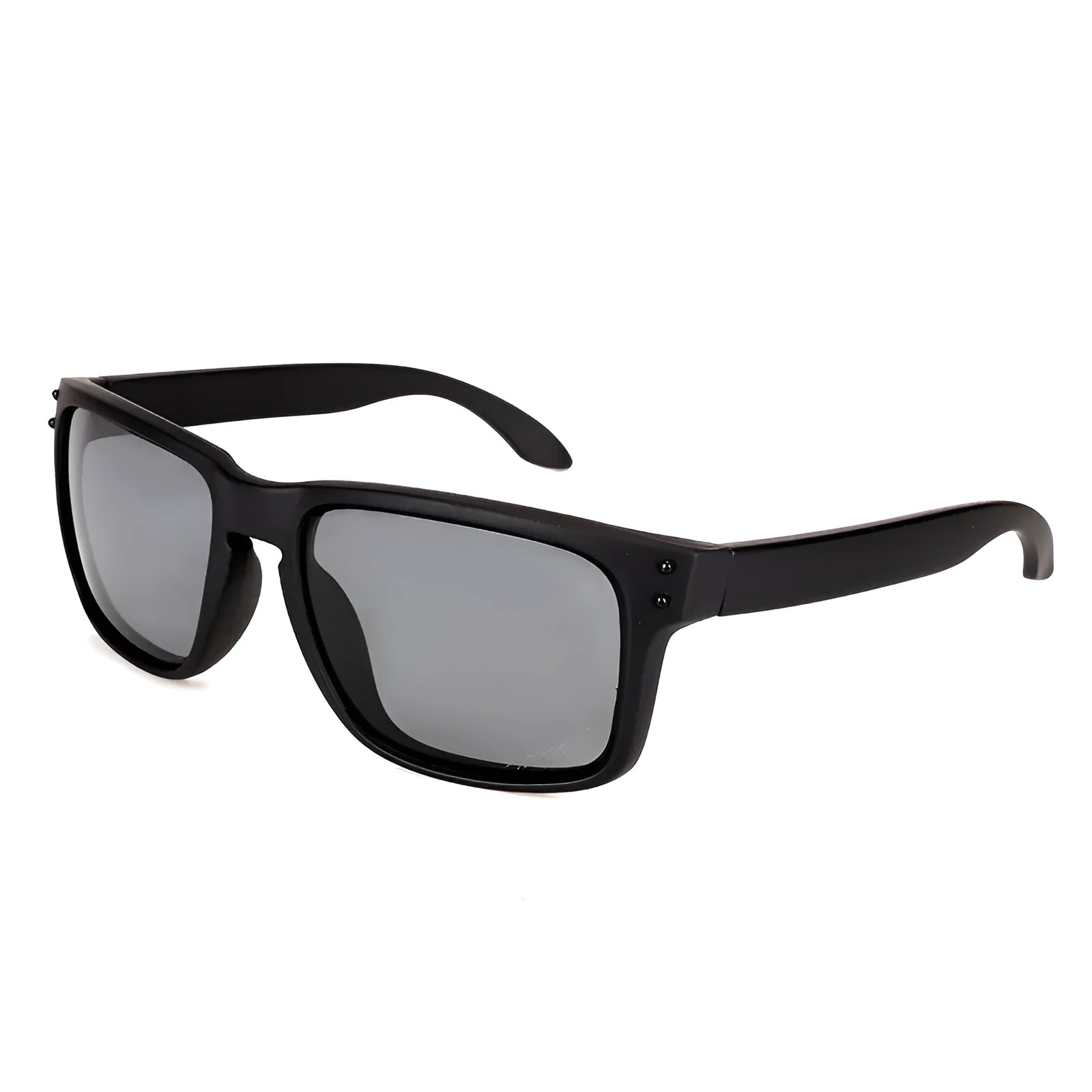 Men's sports sunglasses with polarised lenses in multiple colour options including blue, green, and grey plastic frames