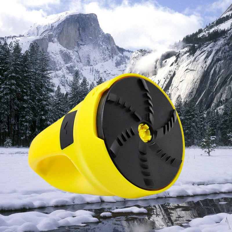 Electric snow scraper in yellow with USB charger for quick ice removal