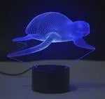 Colourful 3D LED table lamp with touch control and optional remote on black ABS base