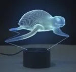 Colourful 3D LED table lamp with touch control and optional remote on black ABS base