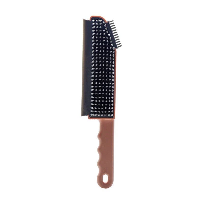 Multipurpose cleaning brush set with removable heads, soft bristles, and scraper for thorough cleaning of kitchen, bathroom, and household surfaces