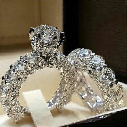 Crown engagement ring in alloy with electroplated finish, available in sizes 5 to 12 and styles A to G