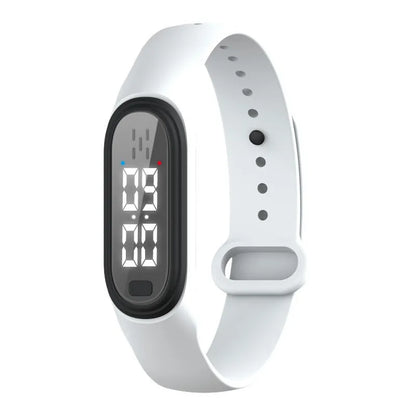 Ultrasonic electronic mosquito repellent bracelet in black, white, blue, or pink colours