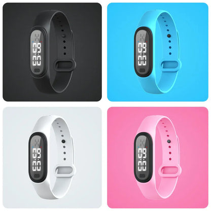Ultrasonic electronic mosquito repellent bracelet in black, white, blue, or pink colours