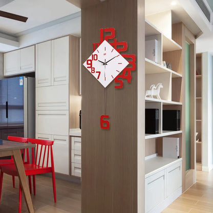 15-inch round digital LED wall clock with wooden frame in black, blue, or red colour options