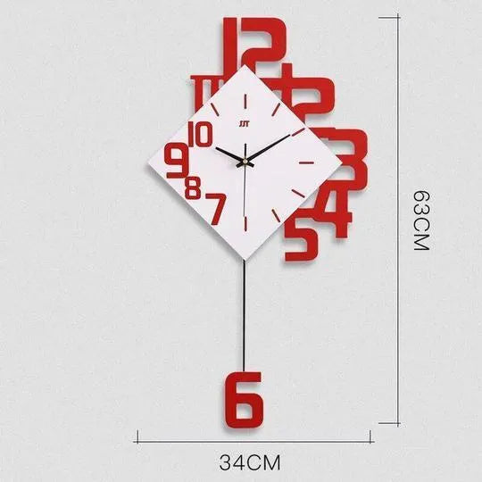 15-inch round digital LED wall clock with wooden frame in black, blue, or red colour options