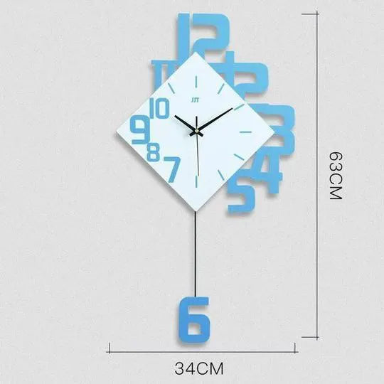 15-inch round digital LED wall clock with wooden frame in black, blue, or red colour options