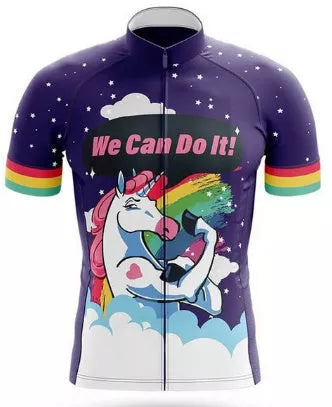 Short-sleeved bib cycling suit for men and women with moisture-wicking technology