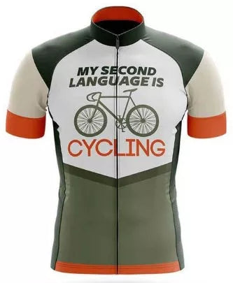 Short-sleeved bib cycling suit for men and women with moisture-wicking technology