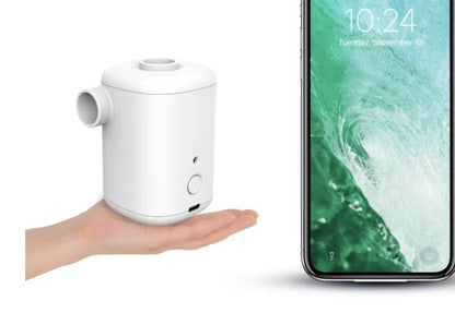 Mini Electric Inflator with USB charging for quick inflation of swimming rings and air mattresses