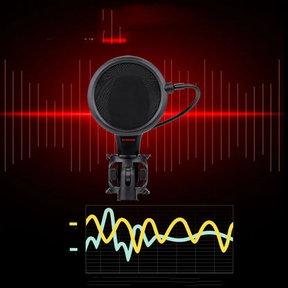 Black USB wired noise reduction microphone for live broadcast and karaoke singing