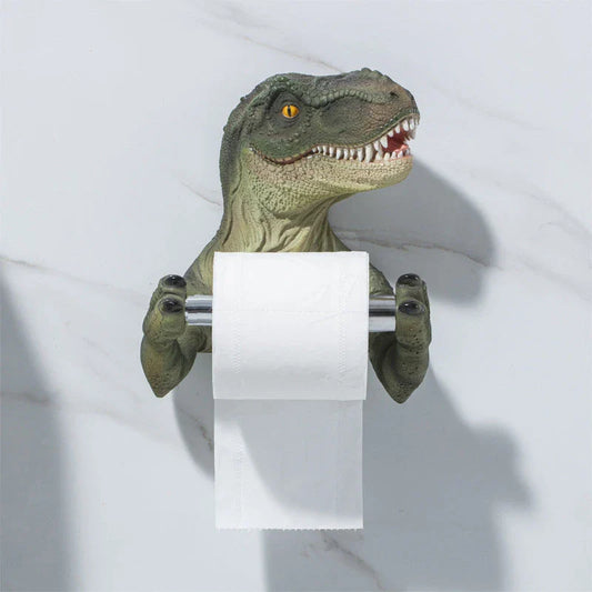 Adorable Dinosaur-shaped Resin Toilet Paper Holder for Bathroom Decor