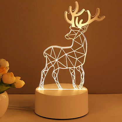 3D acrylic USB LED night light with neon sign effect in warm white