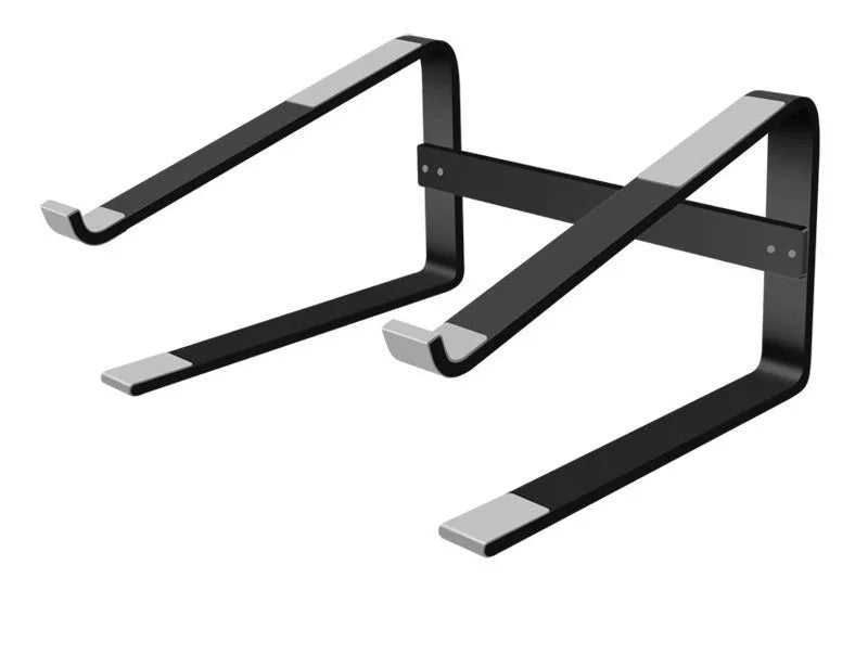 Aluminium notebook bracket in black colour showing 260x240x150mm dimensions