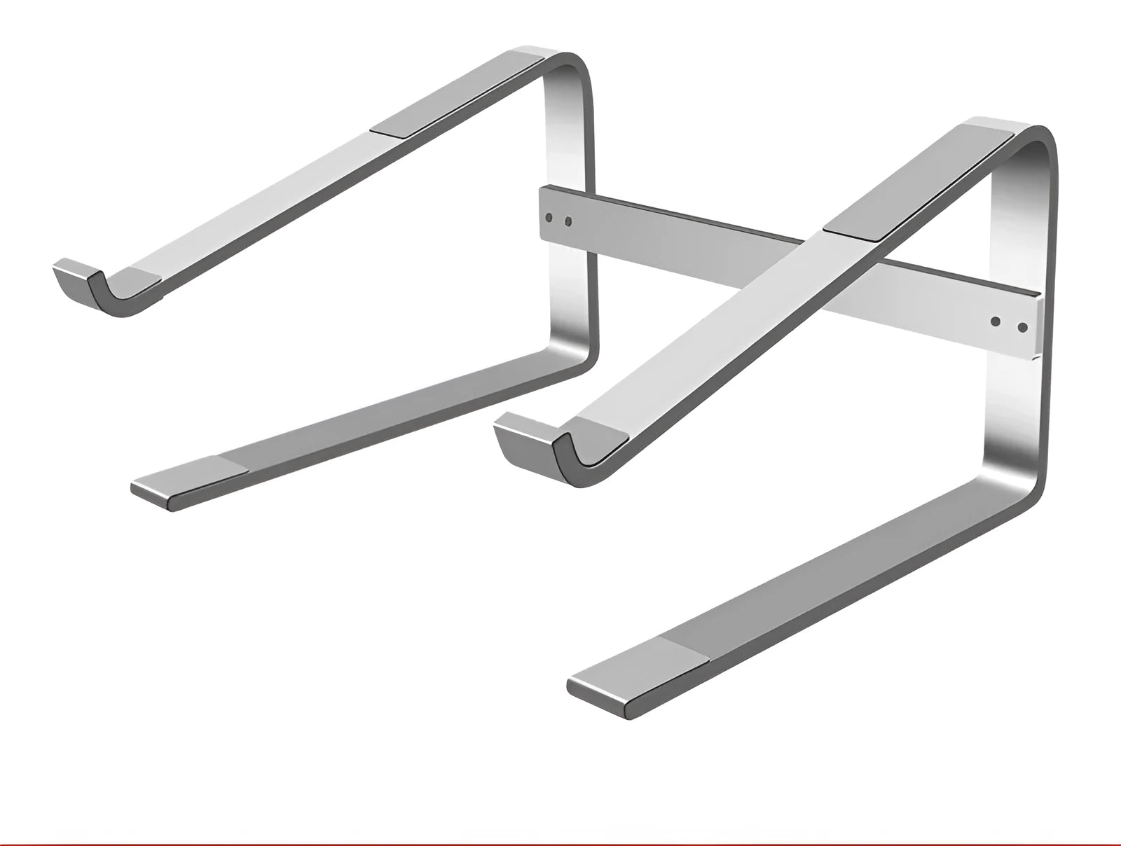 Aluminium notebook bracket in black colour showing 260x240x150mm dimensions