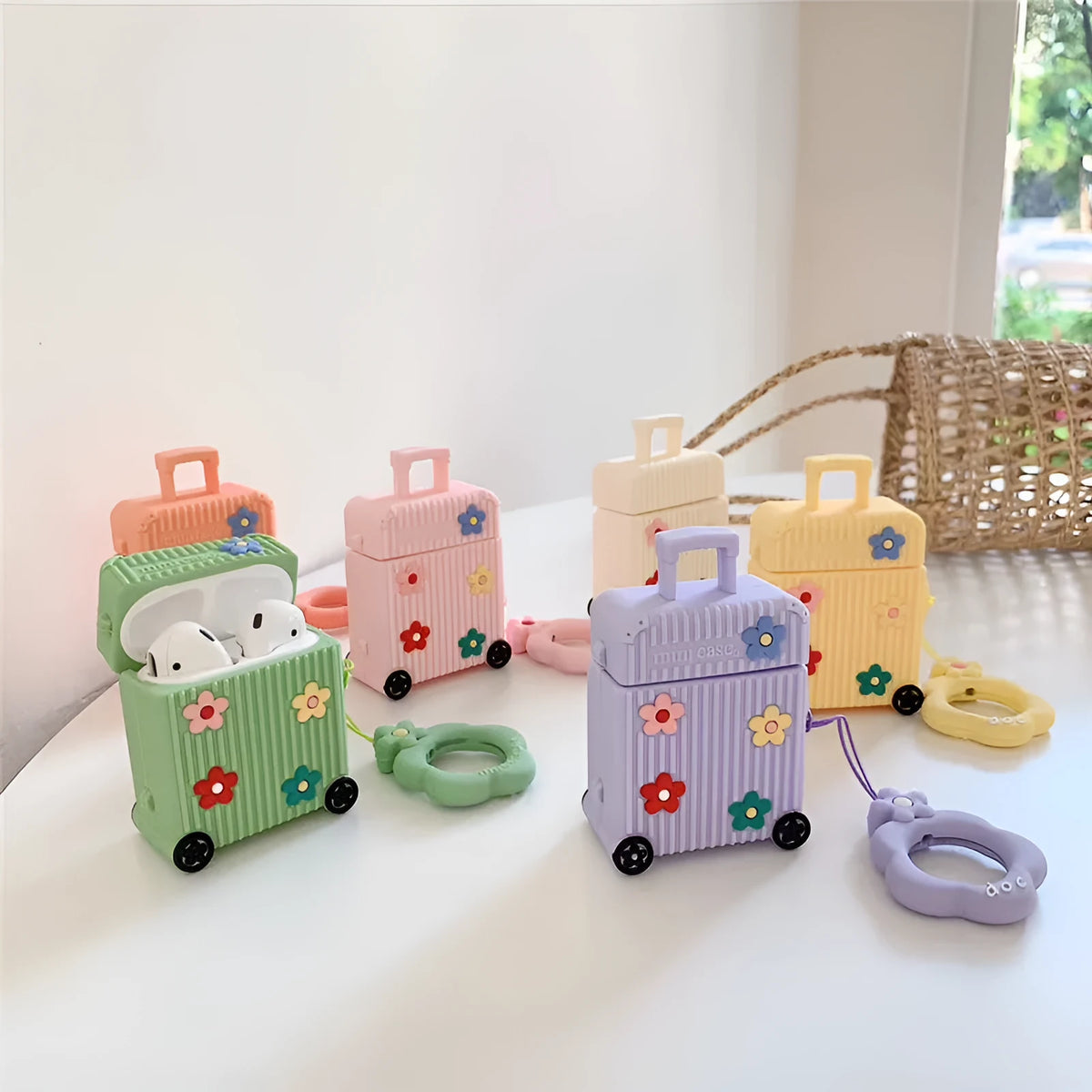 Silicone flip protective case for AirPods 1st and 2nd generation in multiple colour options