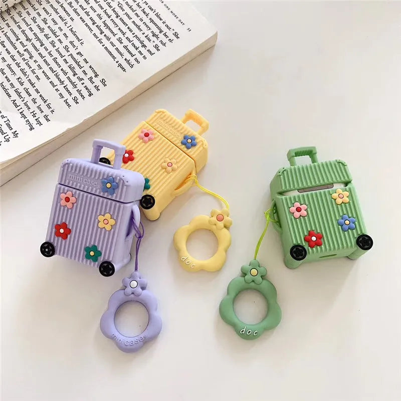 AirPods 1st & 2nd Generation Protective Silicone Flip Case Cover Compatible with Apple AirPods - Multiple Colours Including Pink, Purple, Green, Orange, Yellow