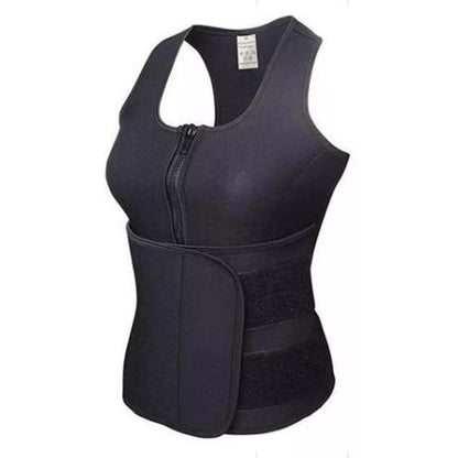 Adjustable neoprene waist trainer in blue, purple, black, and pink