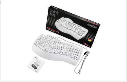 Perixx Periboard-512 white black ergonomic split keyboard with USB cable