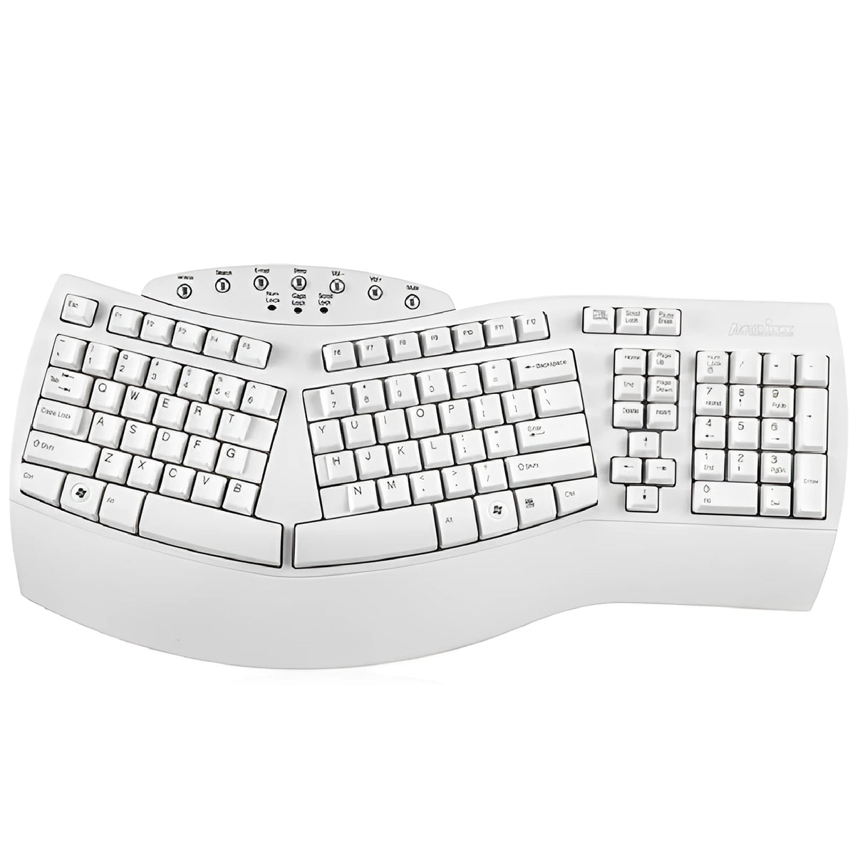 Perixx Periboard-512 white black ergonomic split keyboard with USB cable