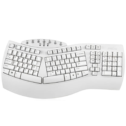 Perixx Periboard-512 white black ergonomic split keyboard with USB cable
