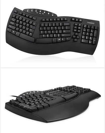 Perixx Periboard-512 white black ergonomic split keyboard with USB cable