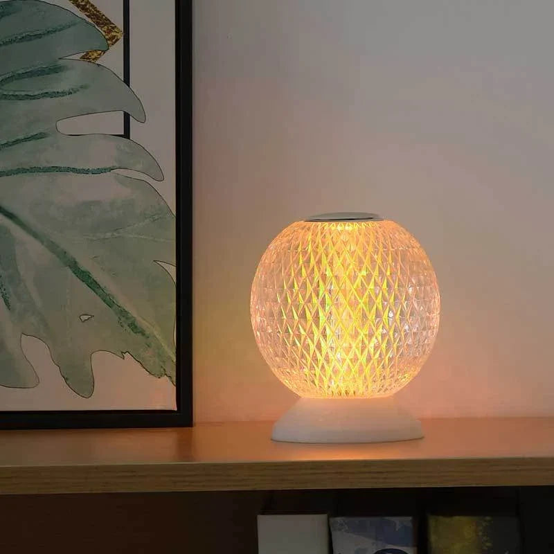 Elegant acrylic crystal bedside lamp with customisable RGB lighting and touch controls