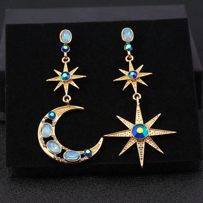 Stylish Asymmetric Xingyue Stainless Steel Earrings with a sleek blue finish