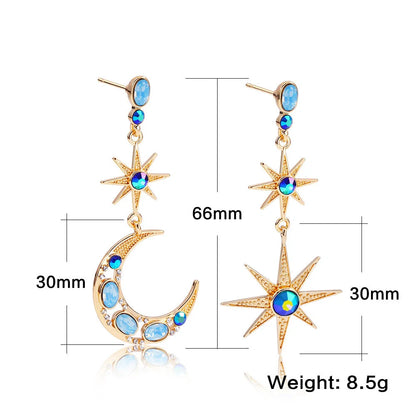 Stylish Asymmetric Xingyue Stainless Steel Earrings with a sleek blue finish