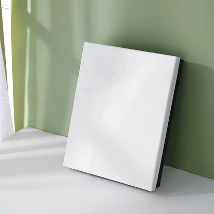 Rectangular gift box showing thick cardboard construction with special paper covering in blue and white colour combination