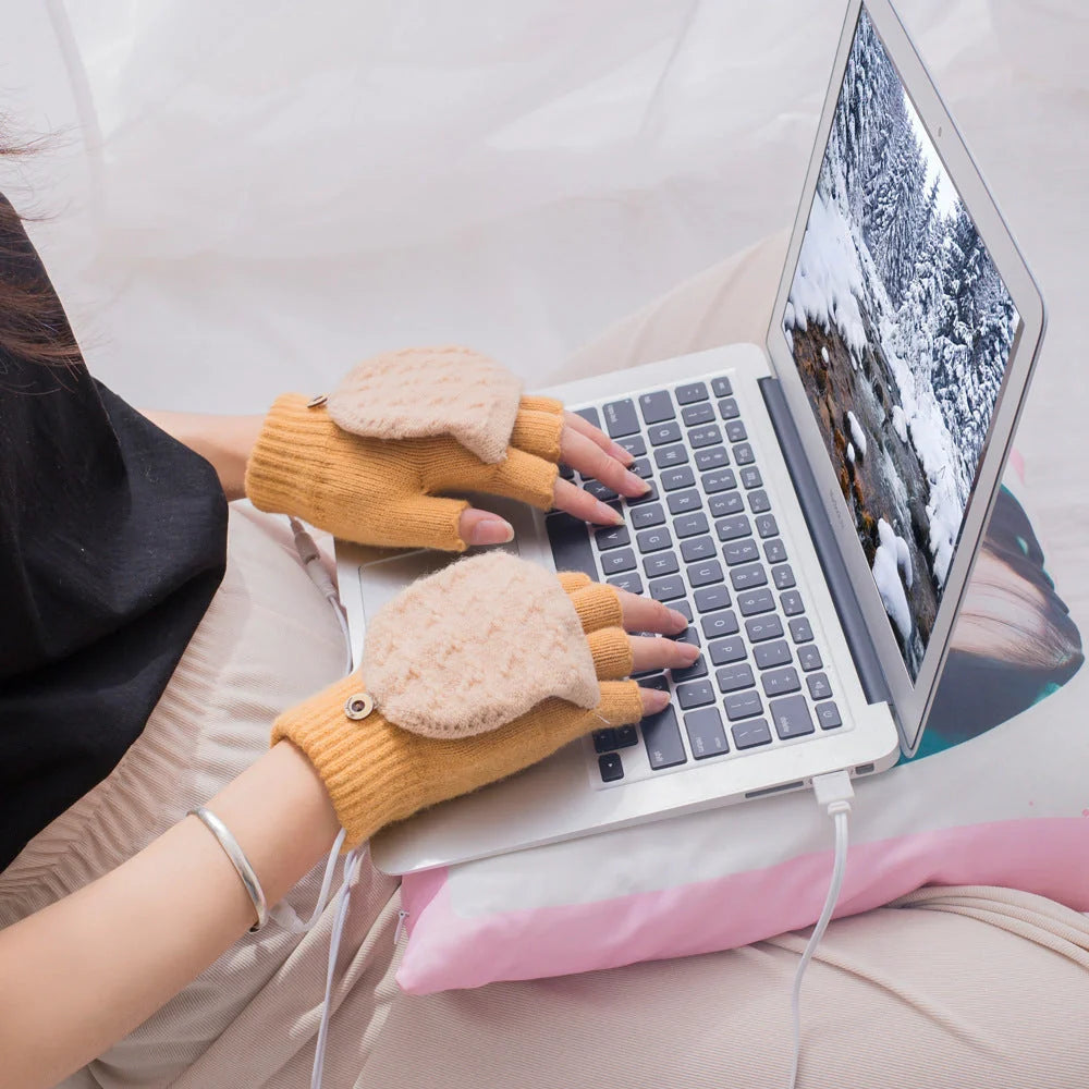 Breathable 5V USB heated gloves in various colors for winter sports