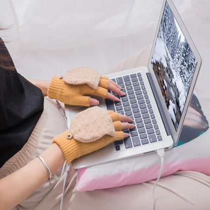 Breathable 5V USB heated gloves in various colors for winter sports